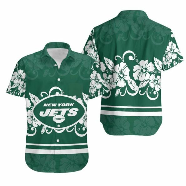 New York Jets Hibiscus Flowers Hawaiian Shirt For Fans