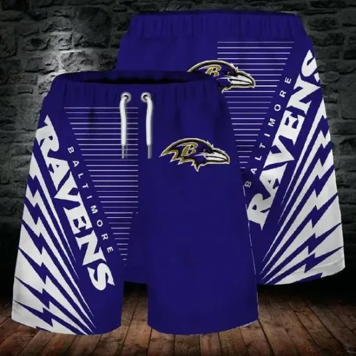 The Baltimore Ravens Nfl 3D Shorts Summer Beach for fans