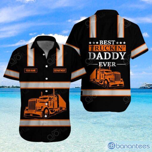 Truck Driver hot Hawaiian Shirt Father’s Day Gift Orange Custom Name And Department Truck Driver Shirt