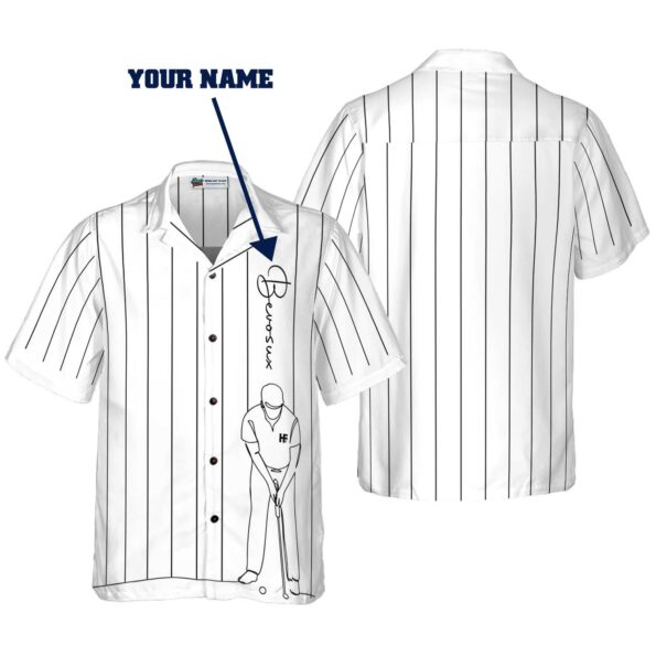 Personalized White Version One Line Drawing Golfer Custom hot Hawaiian Shirt