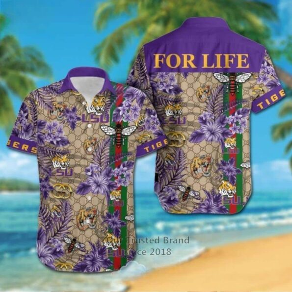 [ TRENDING ] LSU Tigers Hawaiian Shirt Gucci Parody Birthday Gift For Beach Lovers