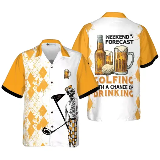 Weekend Forecast Beer And Golf hot Hawaiian Shirt