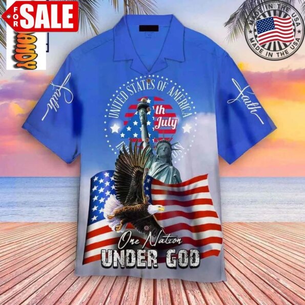 4Th Of July One Nation Under God Independence Day hot Hawaiian Shirt