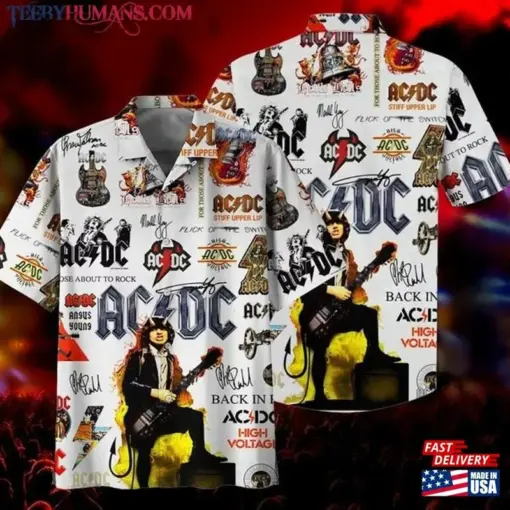 Ac-dc Hawaiian Shirt Music Rock Band Classic