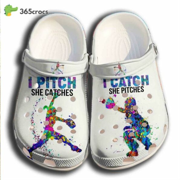 Baseball Girl Pitch And Catchs For Batter Girl Funny Baseball Lover Gift Crocs Clog Shoes
