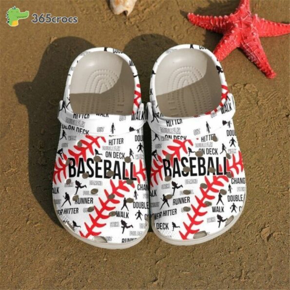 Baseball Pattern Crocs Clog Shoes
