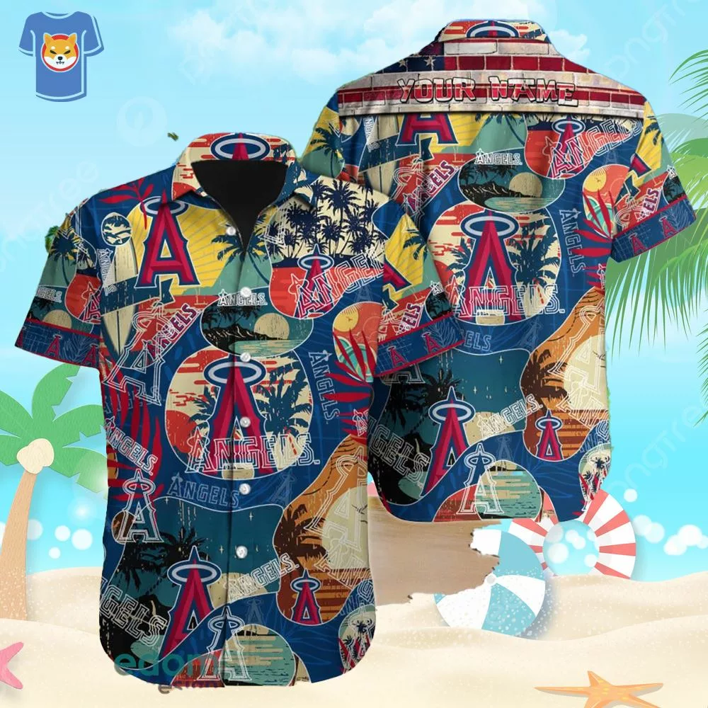 Los Angeles Angels Mlb Custom Name hot Hawaiian Shirt For Men Women Gift For Fans
