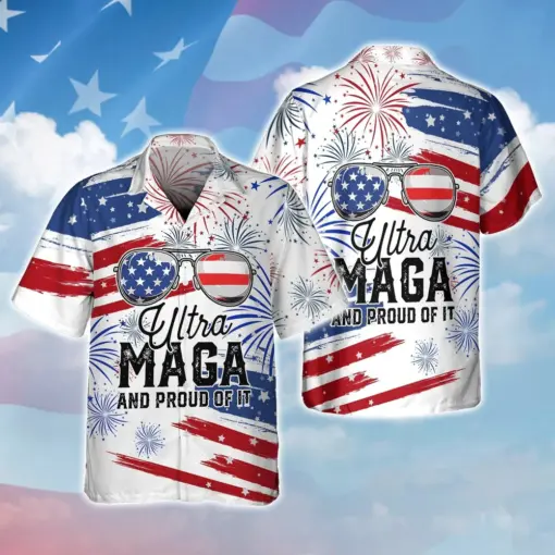 Short Sleeve Hawaiian Shirt For Independence Day Ultra Maga And Proud Of It USA Happy 4Th Of July hot Hawaii Shirt