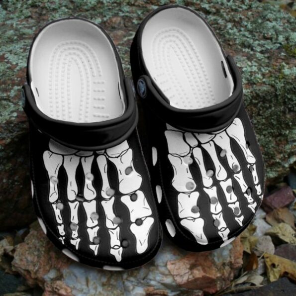 Skeleton Boney Feet Custom Shoes Halloween Clog Crocs For gift