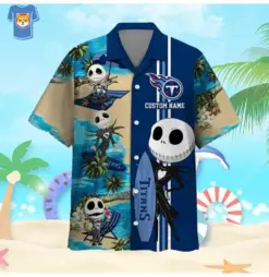 Tennessee Titans Jack Skellington Custom Name hot Hawaiian Shirt for fan.