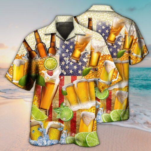 Unisex Beer Independence Day America hot Hawaiian Shirts