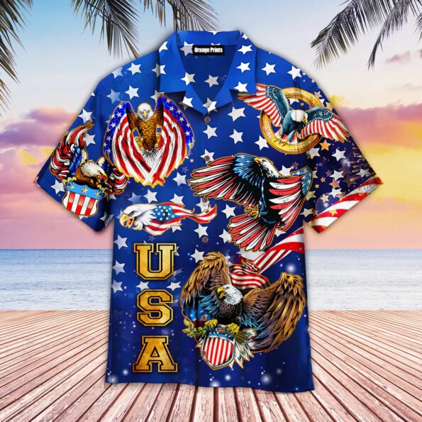 4Th Of July Independence Day Eagles Trendy Hawaiian Shirt