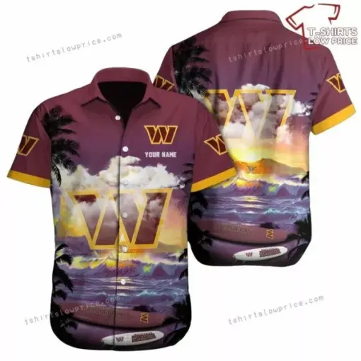 Washington Commanders nfl Hawaiian Shirt Custom Name for fan
