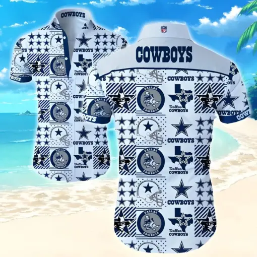 Dallas Cowboys Hawaiian Shirt Football Gift For Boyfriend, NFL Hawaiian Shirt
