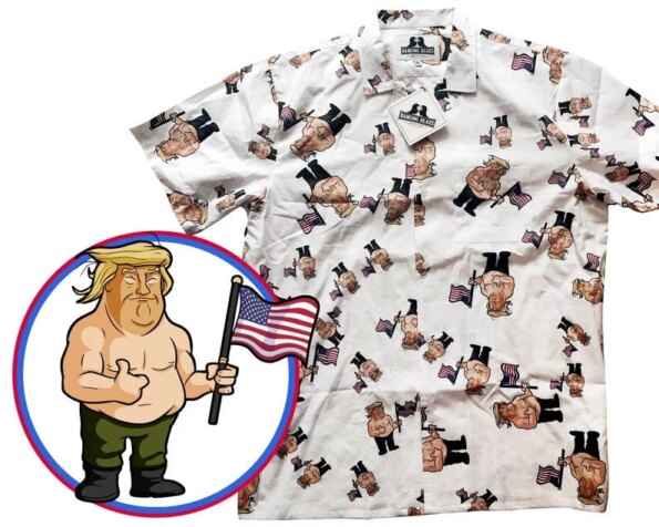 Donald Trump American Flag - hot Hawaiian Shirt