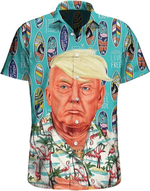 Funny Donald Trump Casual Button Down Short Sleeve President Trump Holiday Summer Beach hot Hawaiian Shirt