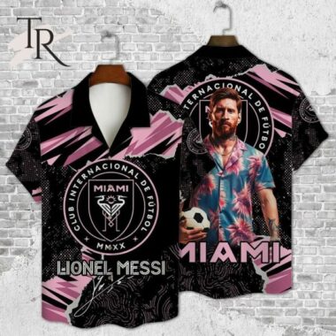 Inter Miami Leo Messi Black hot Hawaiian Shirt