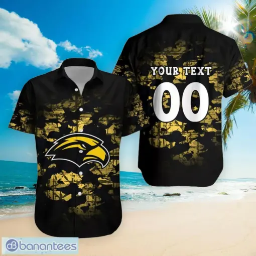 Ncaa Southern Miss Golden Eagles Custom Text Number Camouflage Vintage Trendy Hawaiian Shirt Aloha Shirt