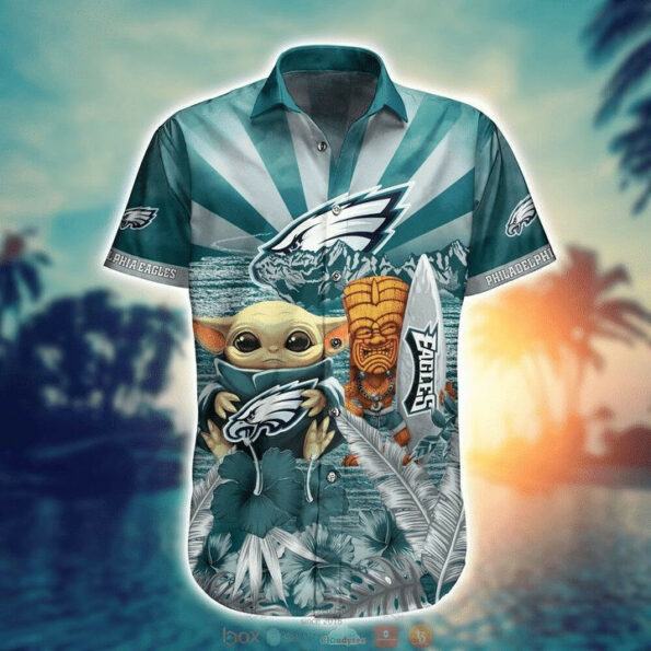 Nfl Philadelphia Eagles Baby Yoda Trendy Hawaiian Shirt Aloha Shirt