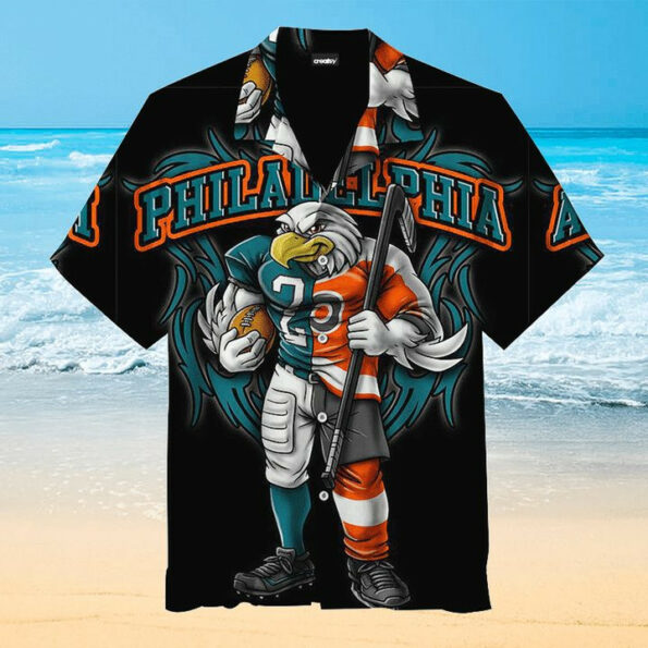 Nfl Philadelphia Eagles Mascot Black Trendy Hawaiian Shirt Aloha Shirt