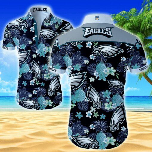 Philadelphia Eagles NFL Hawaiian Shirt Graphic Print, Short Sleeve, Perfect for Summer