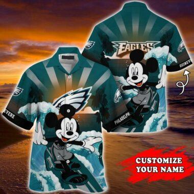 [Trending] Style mickey mouse Philadelphia Eagles NFL Summer Customized Hawaiian Shirt Stand Out from the Crowd