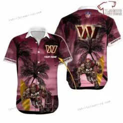 Washington Commanders nfl Hawaiian Shirt Custom Name for fan