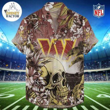 Washington Commanders skull flower hot Hawaiian Shirt for fan