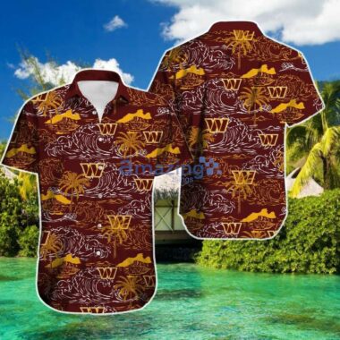 nfl Washington Commanders Waves Pattern Hawaiian Shirt For Sport Fans