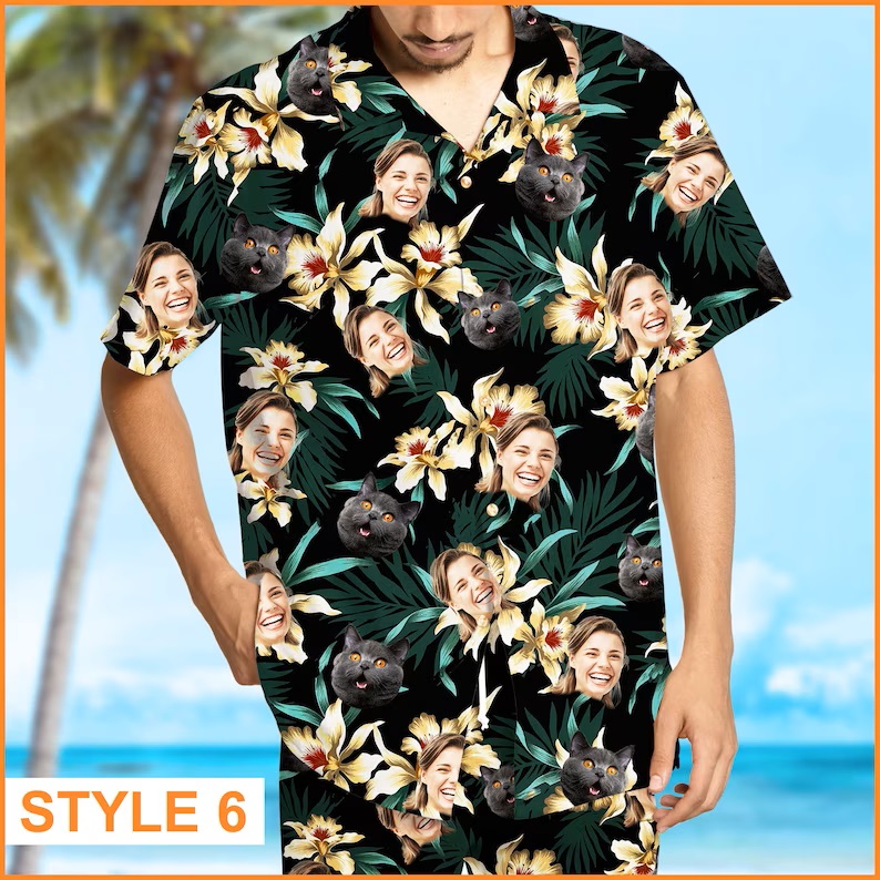 Aloha Custom Hawaiian Shirt For Man Woman pets, Personalized Hawaii Shirt With family Face v6