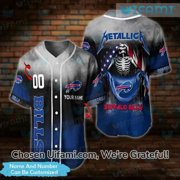 Bills Baseball Jersey Skeleton Metallica Selected Custom Buffalo Bills Gifts For fan