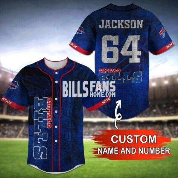 Buffalo Bills 3D Print NFL Personalized name and number Baseball Jersey 02 for fan
