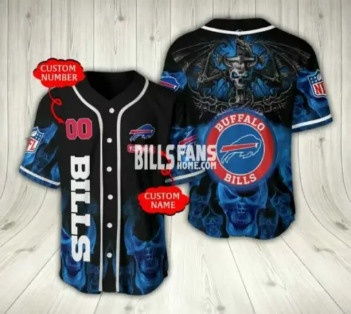 Buffalo Bills NFL Baseball Jersey Custom Name And Number for fan