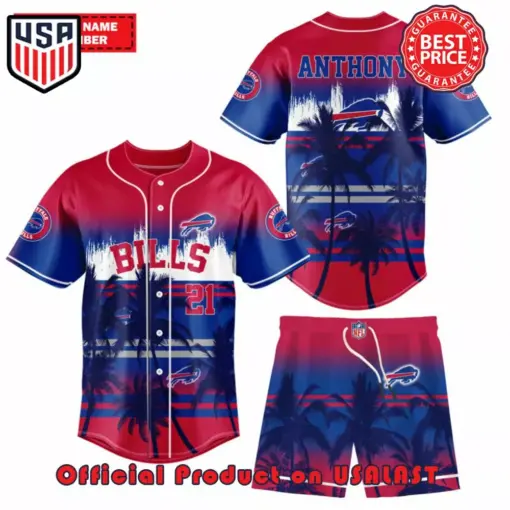 Buffalo Bills NFL Personalized Palm Tree Premium Combo Baseball Jersey and Short for fan