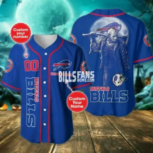 Buffalo Bills NFL halloween Michael Myers 3D Personalized Baseball Jersey For fan