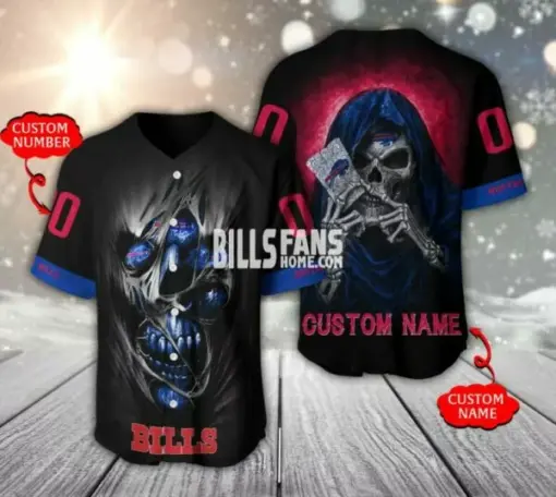 Buffalo Bills NFL joker death 3D Personalized Baseball Jersey