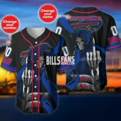 Buffalo Bills NFL the death 3D Personalized Baseball Jersey