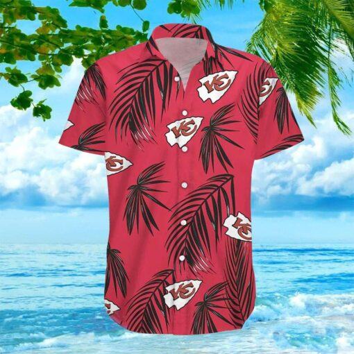 Chiefs Hawaiian Shirt Black Palm Leaves Logo Football NFL, Kansas City Chiefs Hawaiian Shirt