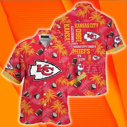 Chiefs Hawaiian Shirt Coconut Aloha NFL KC Chiefs, Kansas City Chiefs Hawaiian Shirt