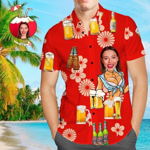 Custom Face Shirt Hawaiian Shirt Funny Girlfriend Face Shirt Gift Shirt For Him
