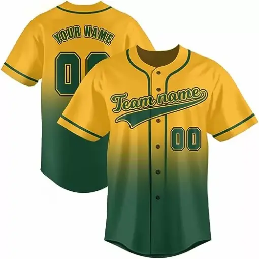 Custom name Baseball Jersey Fade Fashion Print Personalized Team Name Number Sports Fan