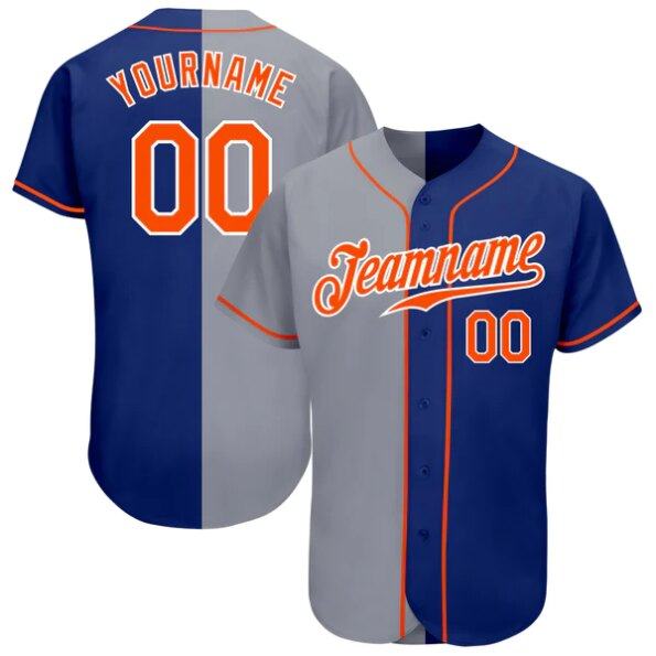 Custom-name-Royal-Orange-Gray-Authentic-Split-Fashion-Baseball-Jersey