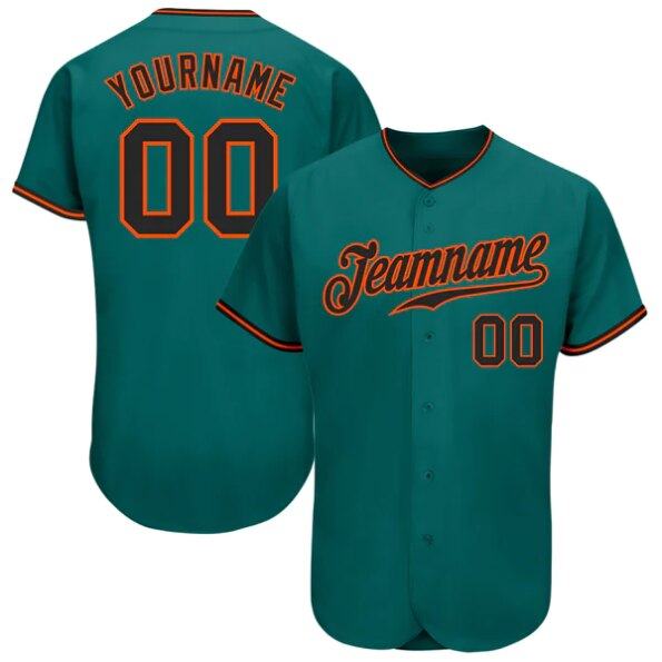 Custom-name-Teal-Black-Orange-Authentic-Baseball-Jersey