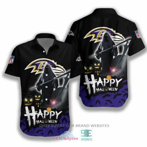 [HALLOWEEN] NFL Baltimore Ravens Happy Halloween Hawaiian Shirt for fan