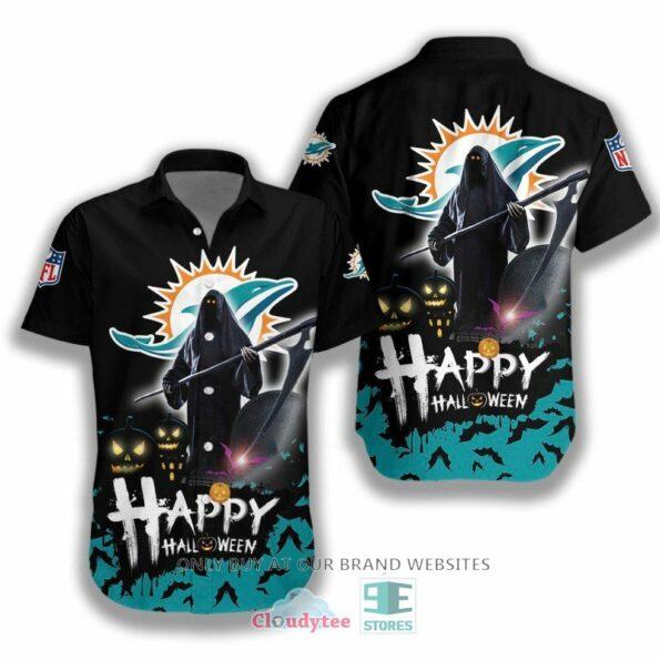 [HALLOWEEN] NFL Miami Dolphins Happy Halloween Hawaiian Shirt for fan