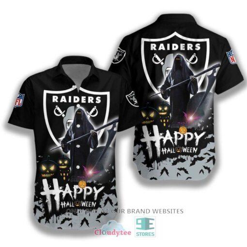 [HALLOWEEN] NFL Oakland Raiders Happy Halloween Hawaiian Shirt for fan