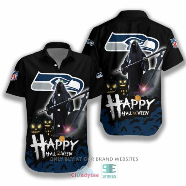 [HALLOWEEN] NFL Seattle Seahawks Happy Halloween Hawaiian Shirt for fan
