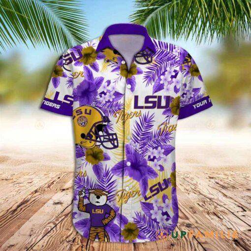 LSU Hawaiian Shirt Mike The Tiger Palm Tree Custom hot Hawaiian Shirts