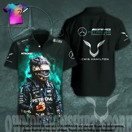 Lewis Hamilton Mercedes-AMG Petronas F1 Team UBS All Over Print Hot Hawaiian Summer Aloha Beach Shirt