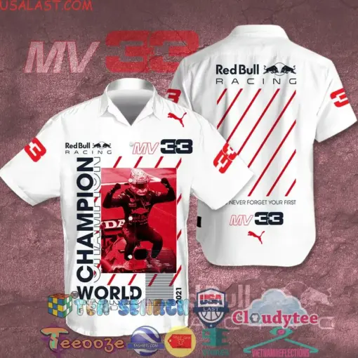 Max Verstappen MV33 Red Bull Racing Champion World White Aloha Summer Beach hot Hawaiian Shirt